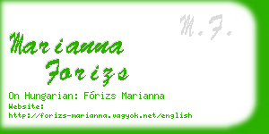 marianna forizs business card